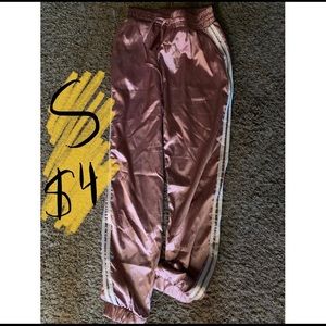 Faux silk pants